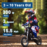 36V Kids Electric Dirt Bike 3 Speed Modes Ages 6-12