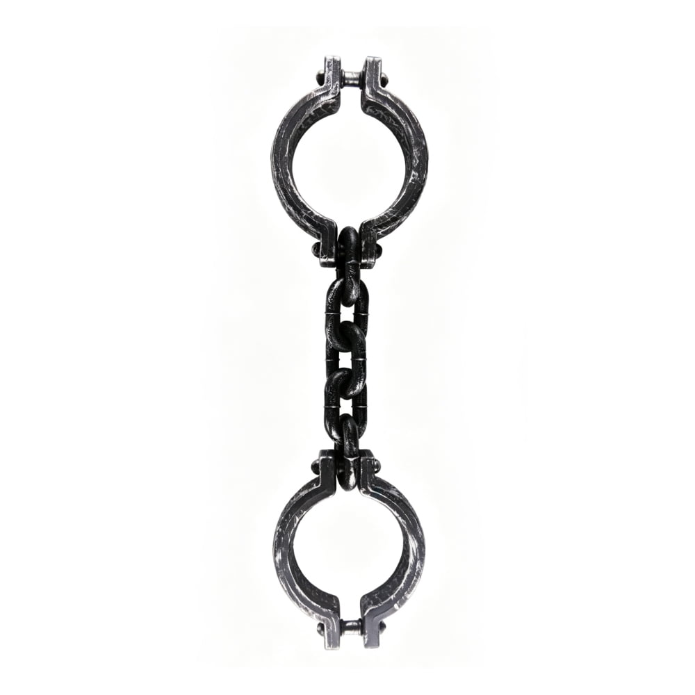 Fake Handcuffs with Plastic Chain, Plastic Halloween Shackles, Halloween Costume Props for Spooky Party and Haunted House Decor