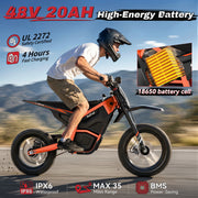 48V 2000W Peak Class Electric Dirt Bike Ages 13+