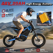 48V 2000W Peak Class Electric Dirt Bike Ages 13+