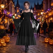 Witch Costume Women Plus Size Halloween Costumes Gothic Dresses Renaissance Medieval Adult Vampire Dress 2026 Black 5XL