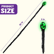 Joyfy Halloween Led Wizard Staff,Magic Walking Cane Prop Stick for Womens Witch Costume Accessories Adult Light Up Accessories Halloween Costume