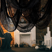 YOLETO 3 pack Halloween black Creepy Cloth, 30×72 inches black gauze for Halloween party decorations outdoor home wall decoration supplies