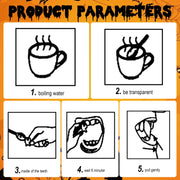 8 Pairs Vampire Teeth for Cosplay, 13/15/17/19mm Fake Fangs with 1 Tube Solid Adhesive for Halloween Props, Anime Party Dress Up Costume Masquerade Accessory Gift for Christmas Party