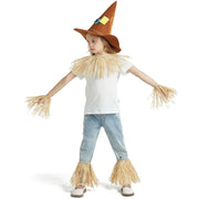 Joyfy 6 Pcs Halloween Scarecrow Costume Set,Scarecrow Costume Accessories Decoration with Scarecrow Hat and Scarecrow Skirt Raffia Neck Foot Hand Straws for Party Accessory Halloween Decorat
