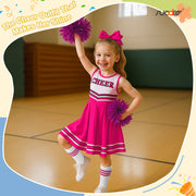 SUOSDEY Girls Cheerleader Costume Outfit Set,Kids Sleeveless Cheerleading Uniform for Party Birthday Halloween