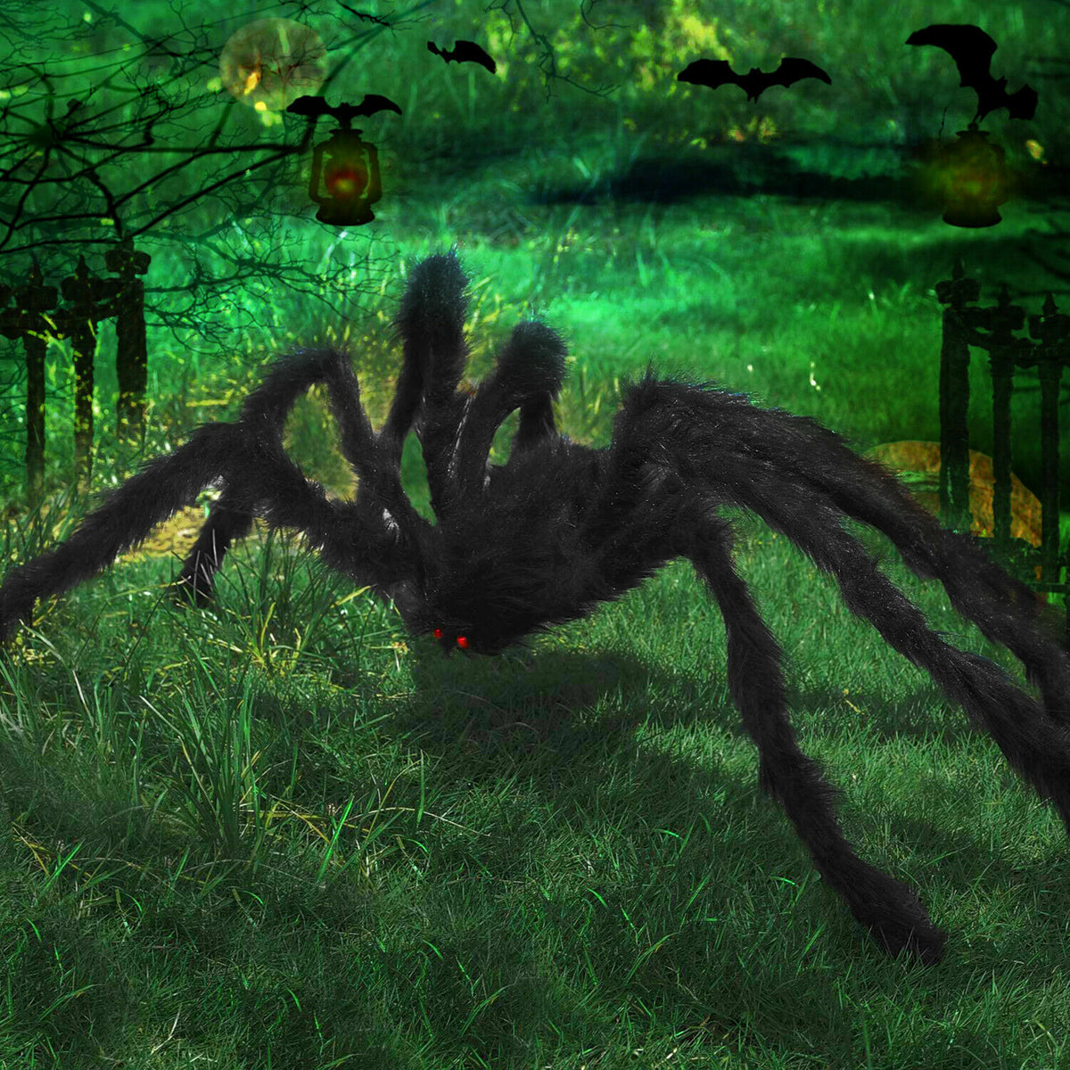 49 Inch Spider Halloween Decor Haunted House Prop Indoor Outdoor Giant Scary Party